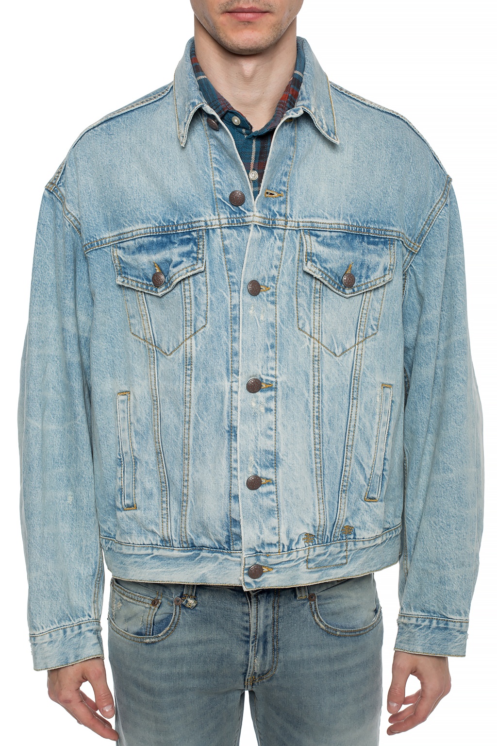 R13 Raw edge denim jacket Men s Clothing Vitkac